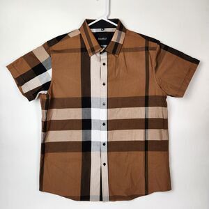 Baldelli Shirt Mens XL Windowpane Tartan Plaid Western Southwestern Rodeo Work